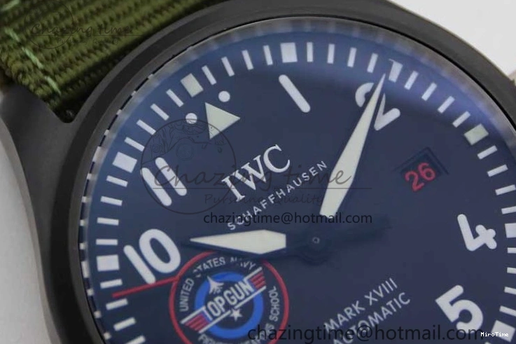 MIROTIME 0219 Packable Mark XVIII ‘TOPGUN SFTI’ Ceramic M+F Best Edition Black Dial on Green Nylon Strap 7048